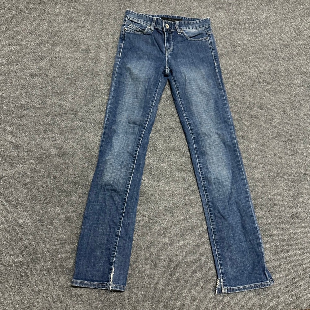 Calvin Klein Jeans Womens Size 26 Blue Skinny Fit Classic Denim Frayed Hem 380